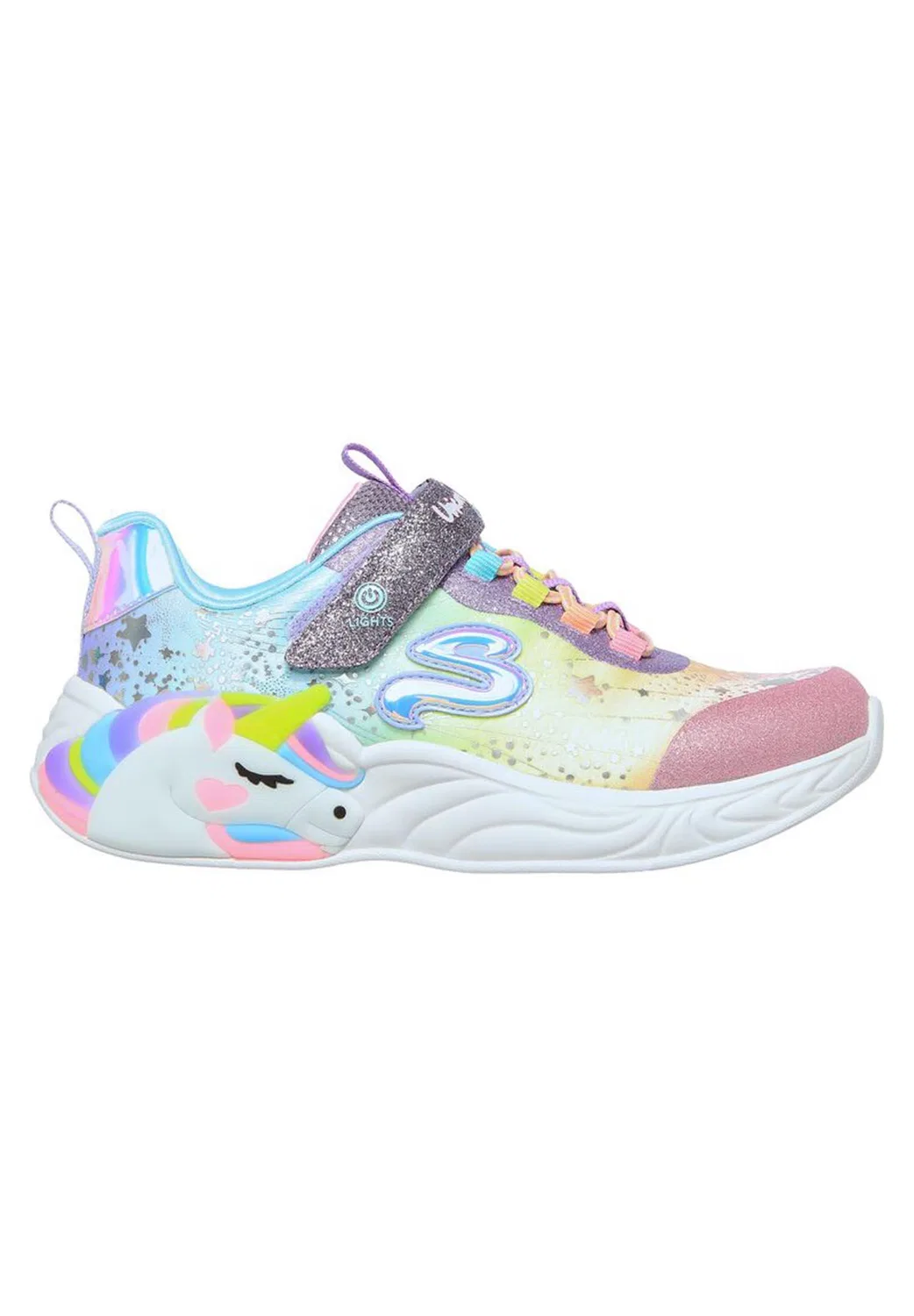 Детские кроссовки для девочек со светящимися элементами UNICORN DREAMS Skechers, Bunt Gelb — фото 2