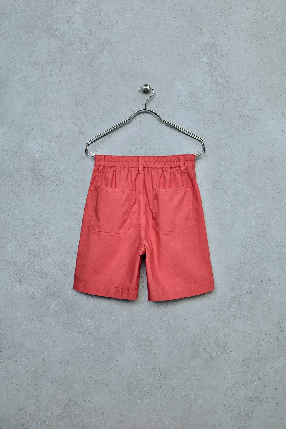 STORIESZ - Поплиновые бермудские шорты с вытачками ZARA, Coral Red — фото 2