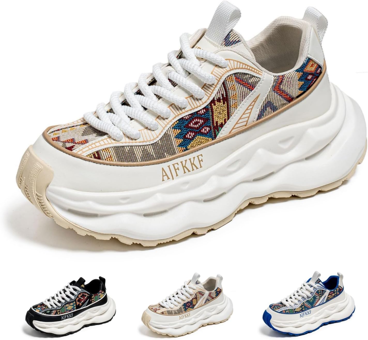 

Мужские модные ретро-кроссовки MACEFIL с толстой подошвой, стильные, удобные, повседневные, для бега и ходьбы, бежевый