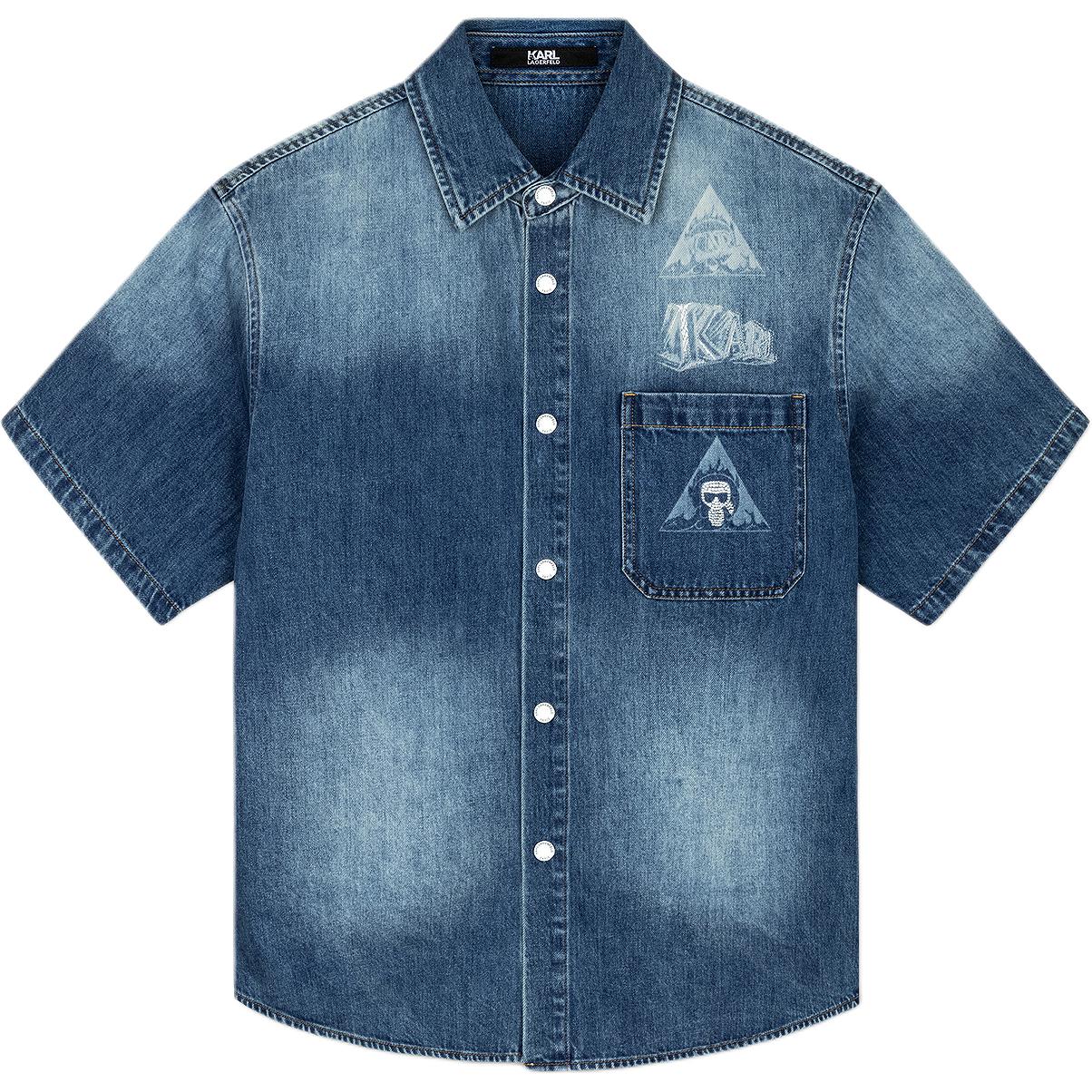 

KARL LAGERFELD / Karl Lagerfeld Jeans Рубашка Karl Lagerfeld SS25 мужская розовая синяя