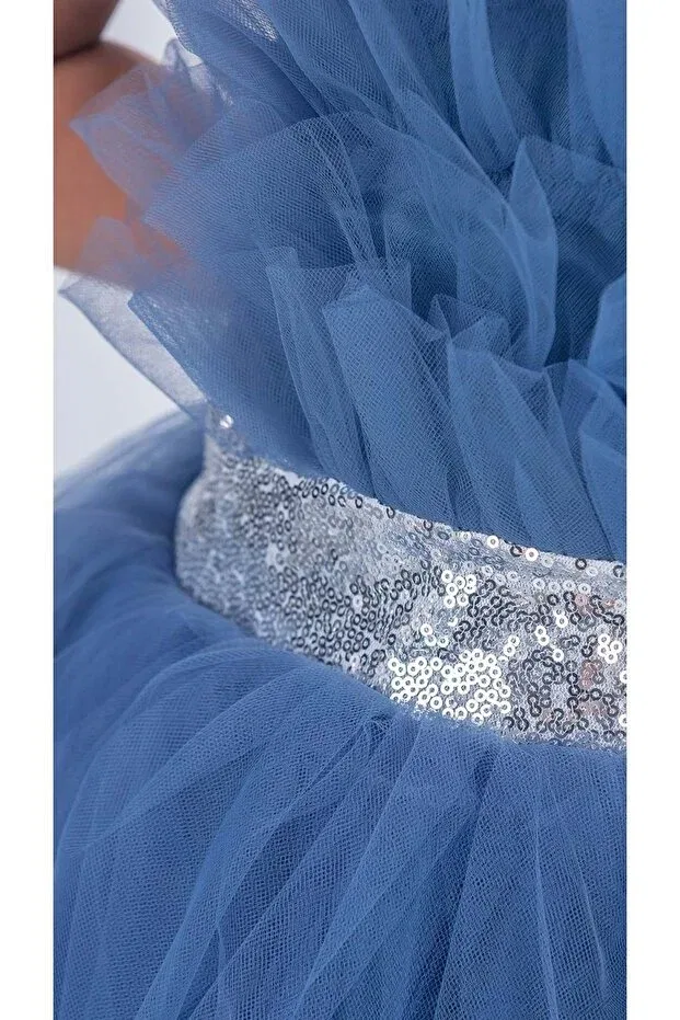 Детское платье для девочек без рукавов Modest S.T. Sebat Tekstil, Indigo — фото 3