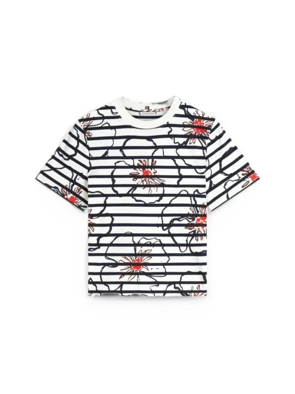 Футболка в полоску с цветочным принтом Tommy Hilfiger, белый — фото 2