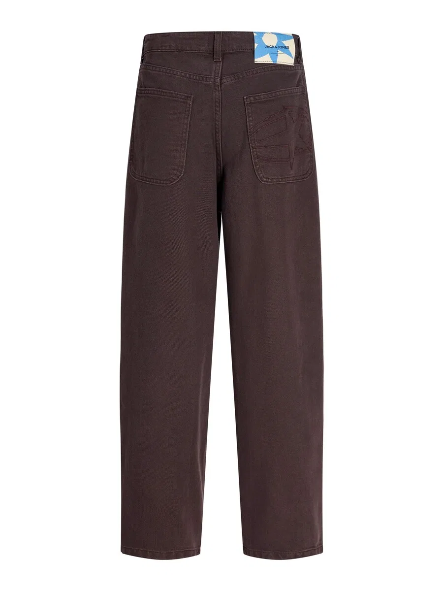 Детские брюки-бочонки Jack & Jones Junior Barrel Pants 'JPStevan' шоколадного цвета — фото 3