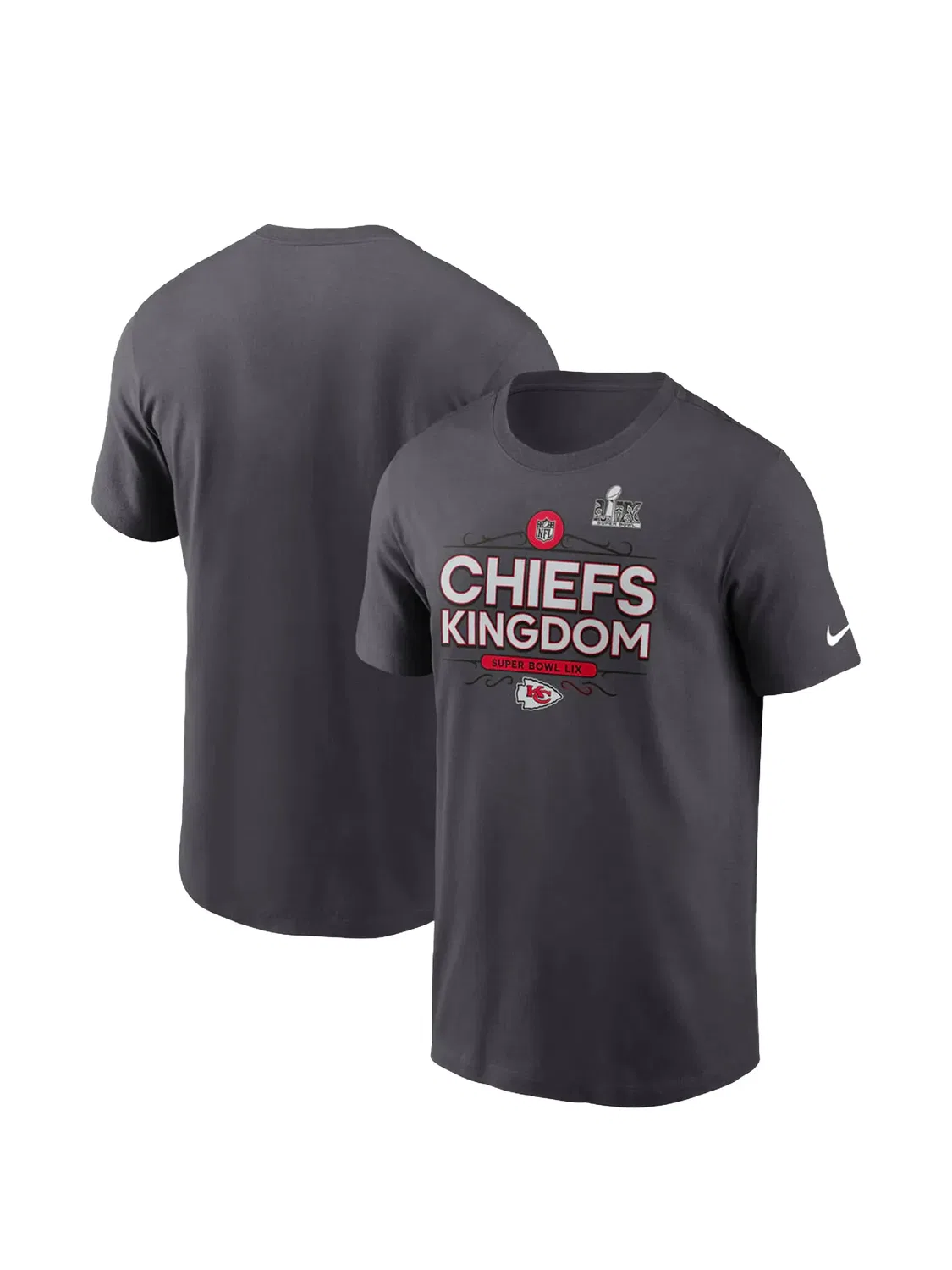 Футболка Anthracite Kansas City Chiefs Super Bowl Local из коллаборации с NFL Nike, серый