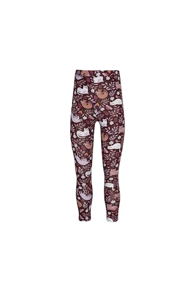 Детские леггинсы для девочек с принтом Lazy cat girl's patterned tights Lovetti, Patterned — фото 2