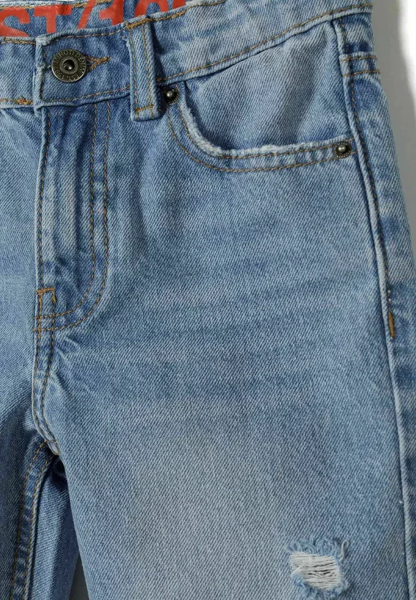 Джинсы хлопковые Distressed Minoti, light-blue denim, светло-голубой — фото 4
