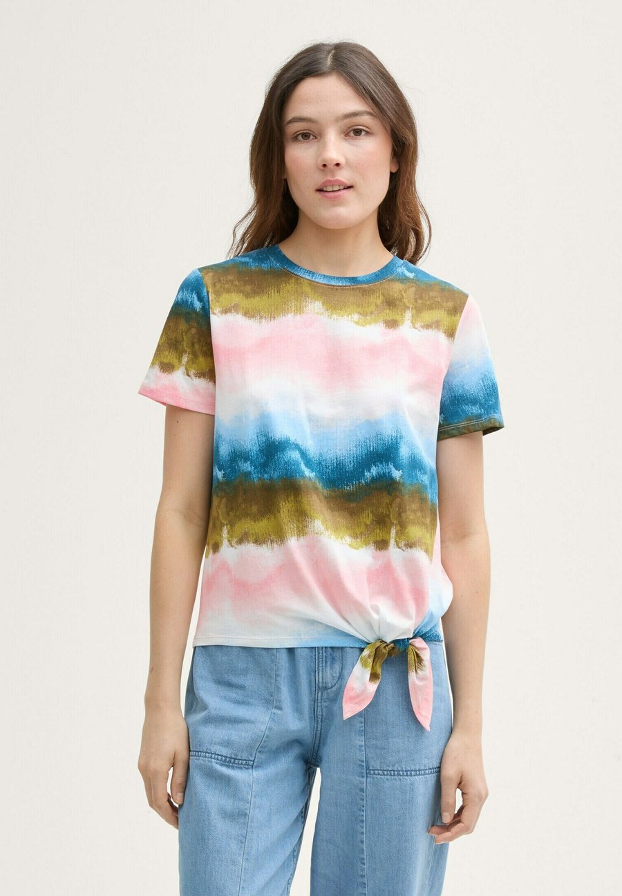 

Футболка TOM TAILOR DENIM Print T-shirt, Watercolor Print/Light Pink