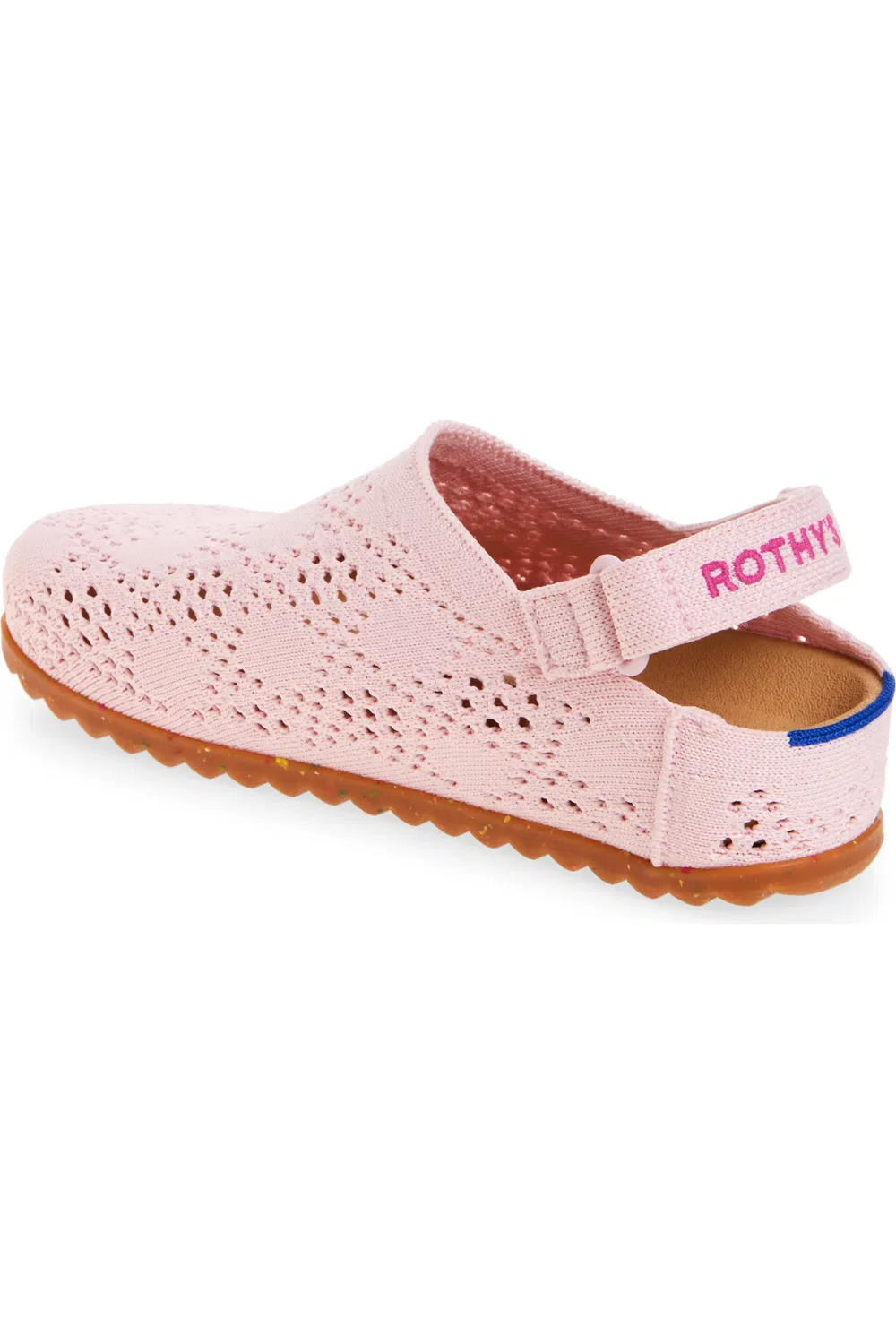 Детские сабо на регулируемом ремешке The Kids' Clog Rothy's, Pink Crochet — фото 2