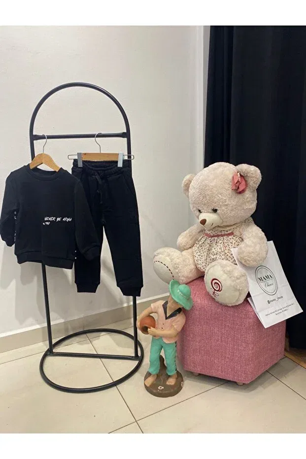 Детский комплект спортивного костюма с принтом Yazi Detay Mama Choice, Black