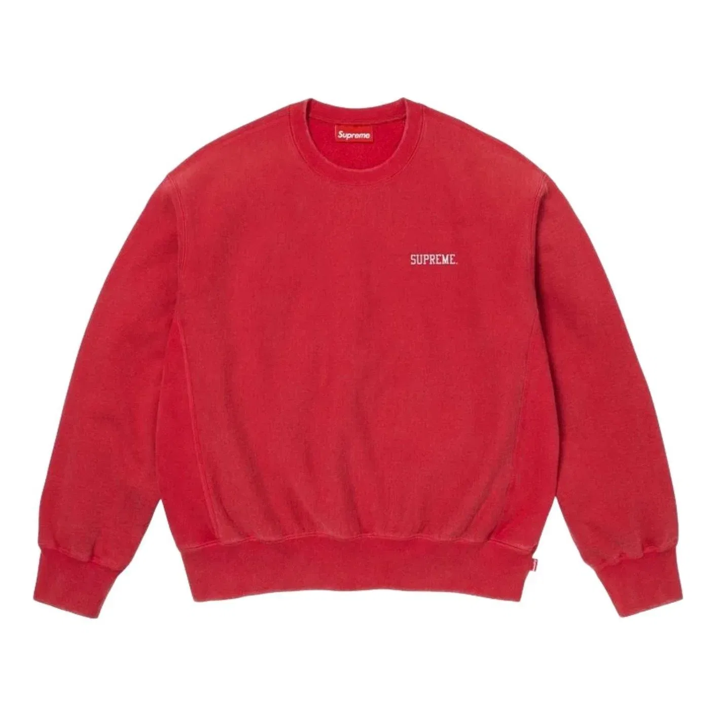 Мужская футболка с принтом Washed Crewneck Supreme, красный