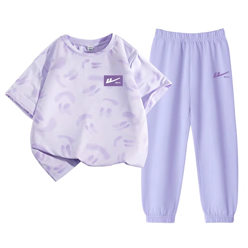 Детский спортивный комплект с длинным рукавом Light Purple/H White Logo Purple Base K-Purple/H Label Purple K WARRIOR