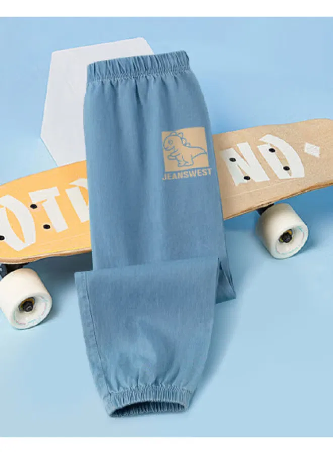 Штаны-джоггеры летние легкие хлопковые с манжетами Jeanswest, голубой