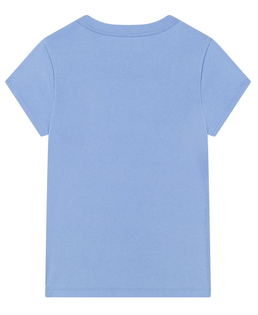Футболка оверсайз с коротким рукавом, с цветочным принтом и бабочкой abercrombie kids, Light Pastel Blue — фото 2