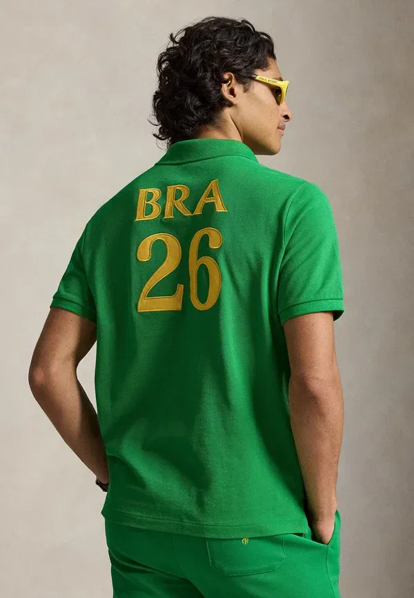 Поло хлопок Classic fit brazil polo shirt Polo Ralph Lauren, Cruise Green, зеленый — фото 3