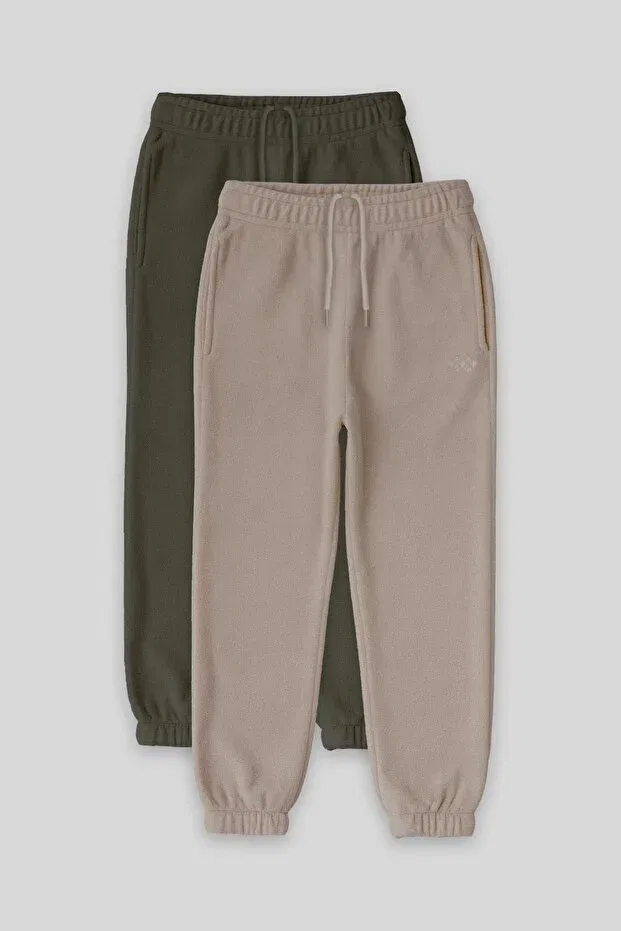 Детские спортивный брюки для девочек из флиса Tommy Life, Dark Beige
