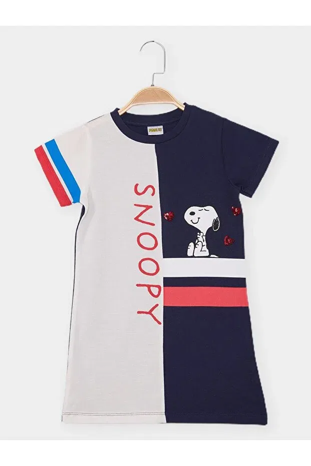 Детское платье для девочек с принтом Snoopy Snopy, Navy Blue