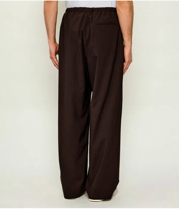 Мужские брюки из шерсти David Beckham Relaxed Fit BOSS, коричневый — фото 3