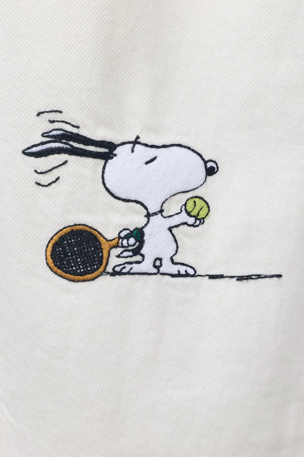 Брюки из мягкой саржи с вышивкой SNOOPY PEANUTS ZARA, Ecru — фото 4