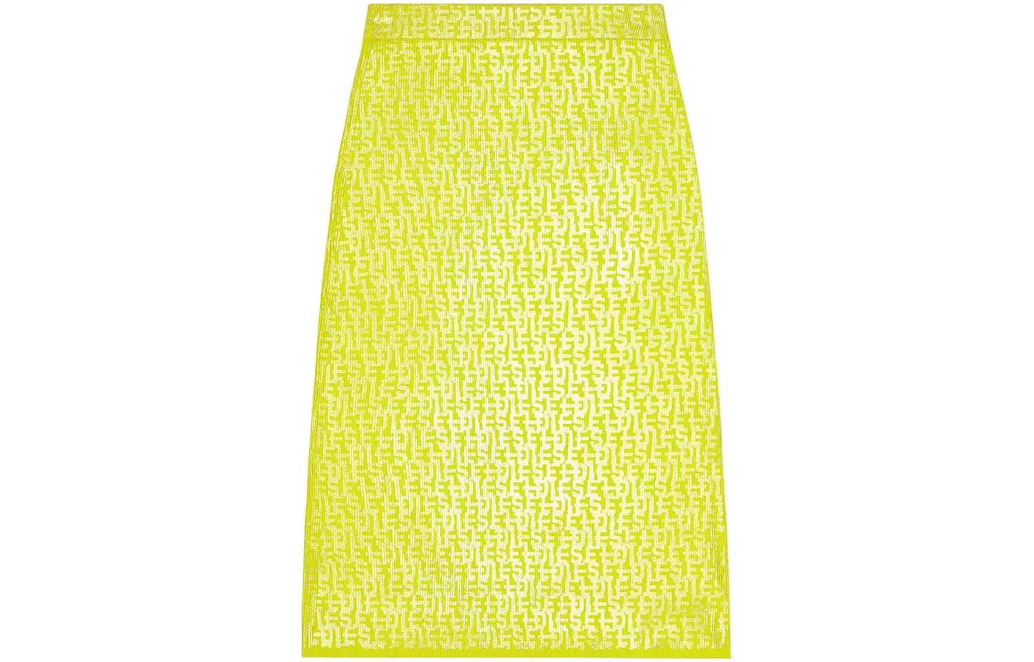 Женская миди-юбка трикотажная с монограммным принтом M-Ikaria DIESEL, Lemon Yellow