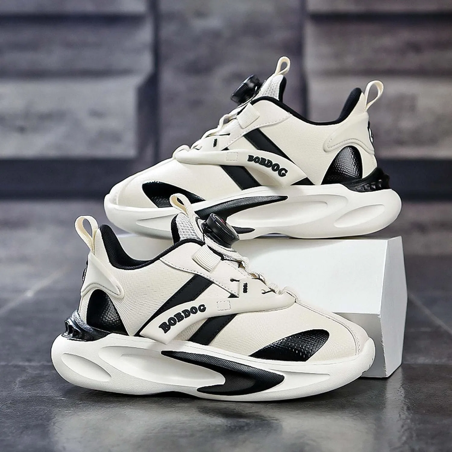 Детские кроссовки для девочек с вращающейся пряжкой ANGGOU, Off-White — фото 2