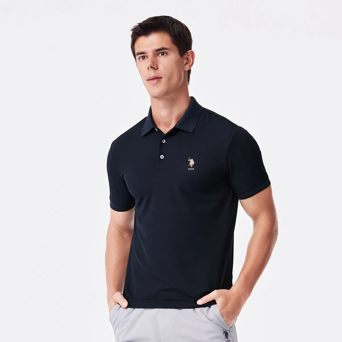 Поло для мужчин U.S. POLO ASSN., Navy Blue — фото 4