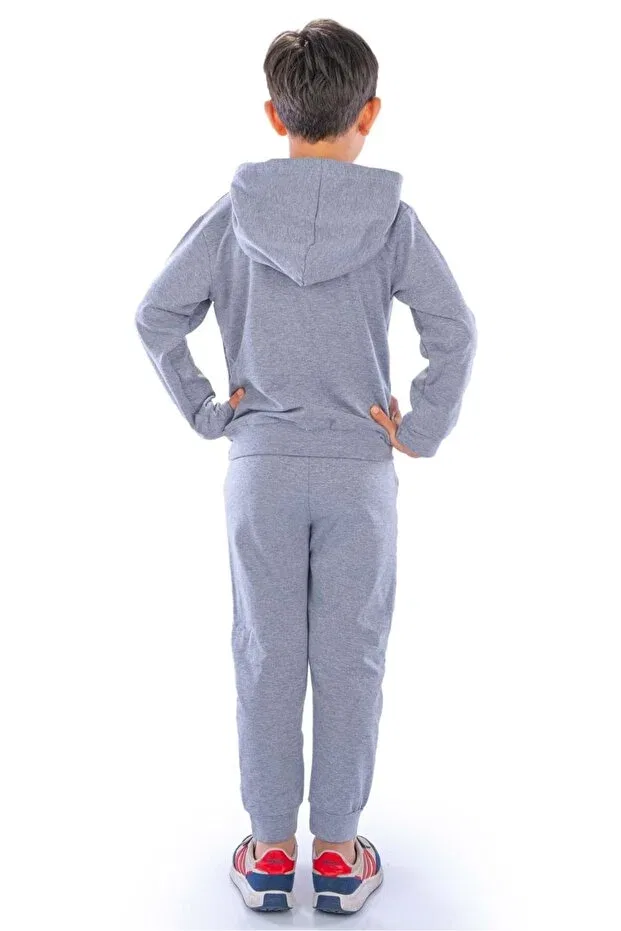 Детский спортивный костюм с капюшоном Team Kanguru Pocket Hooded Minikadam, Gray — фото 4