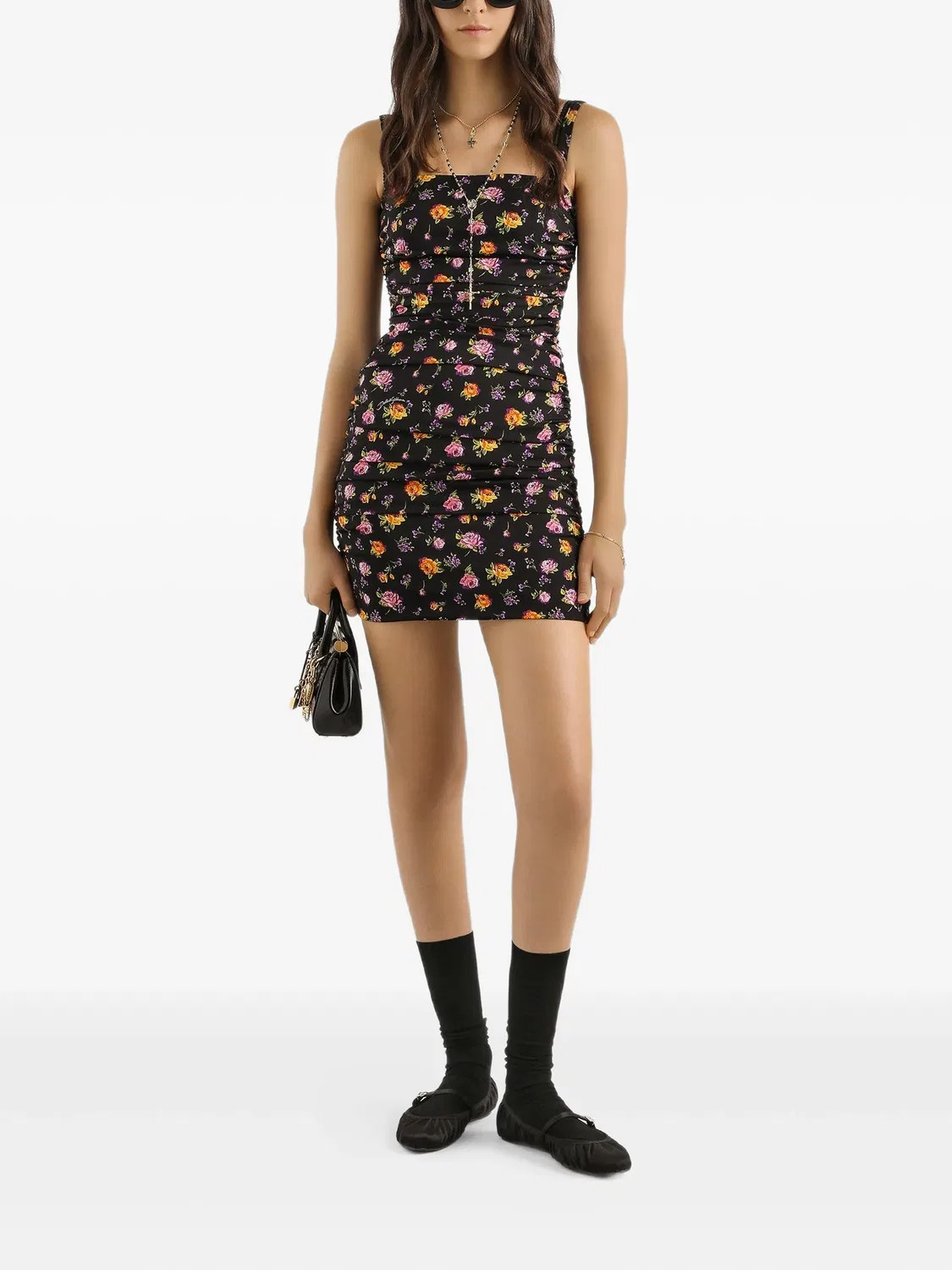 Мини-платье из шелка, черное Dolce & Gabbana, черный — фото 2