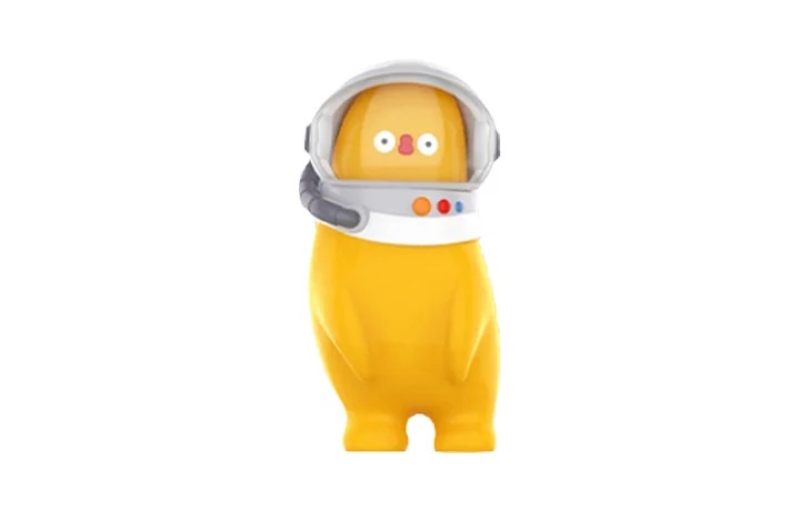 

Фигурка Pop Mart Flabjacks Banana Boo Fantastic Galactic Series Space Explorer, ярко-желтый
