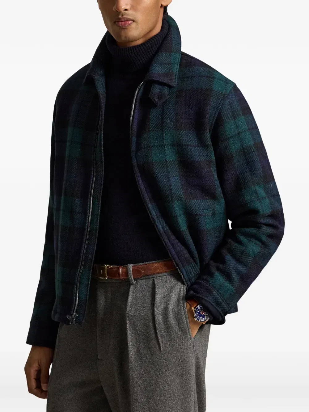 Твидовая куртка Langdon в клетку POLO RALPH LAUREN, зеленый — фото 4