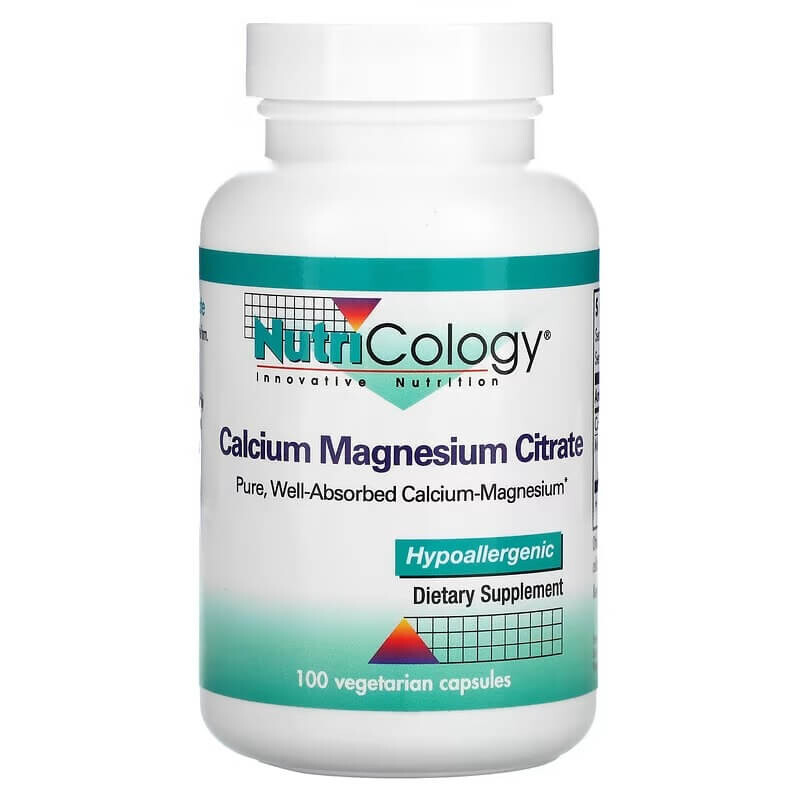 

Цитрат кальция и магния Nutricology Calcium Magnesium Citrate, 100 капсул