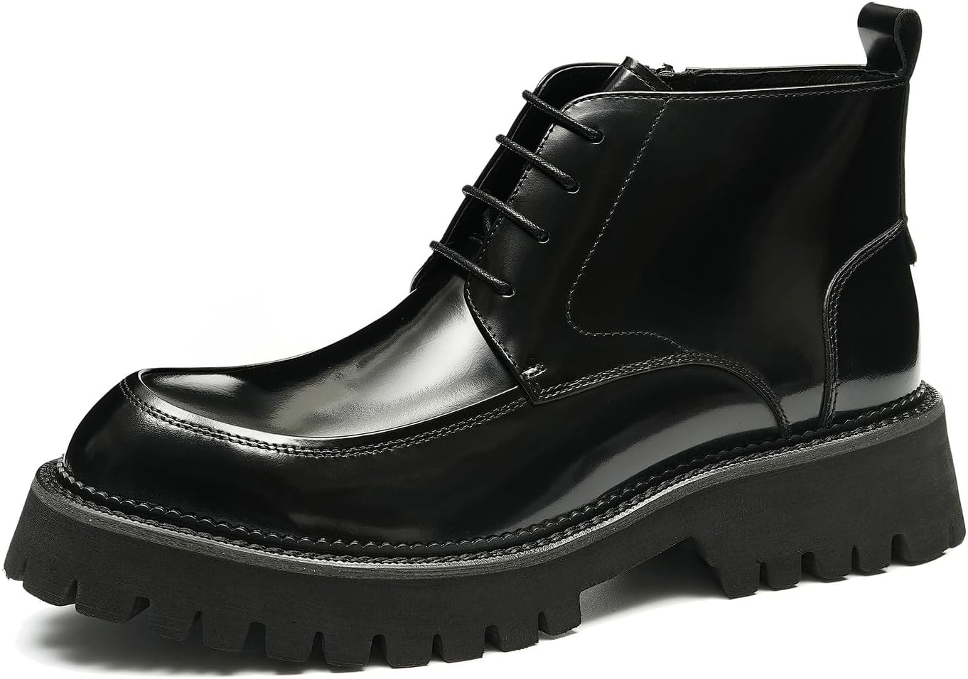 

Мужские оксфорды Santimon, формальные ботинки из натуральной кожи, броги с крылышками, ботинки на молнии до щиколотки, модные, для выпускного, свадьбы, делового и повседневного стиля, с толстой подошвой, челси для мужчин, черный