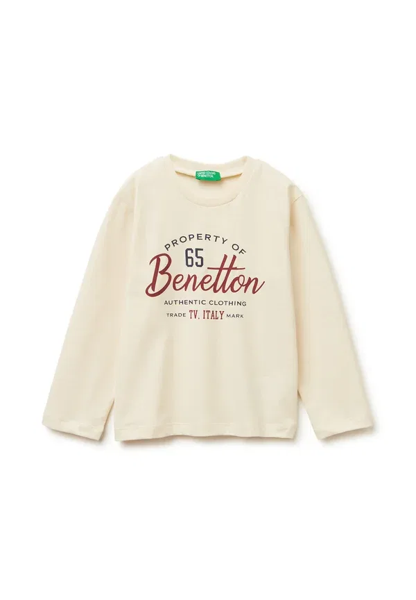 Футболка с длинными рукавами и принтом в виде логотипа United Colors Of Benetton, бежевый