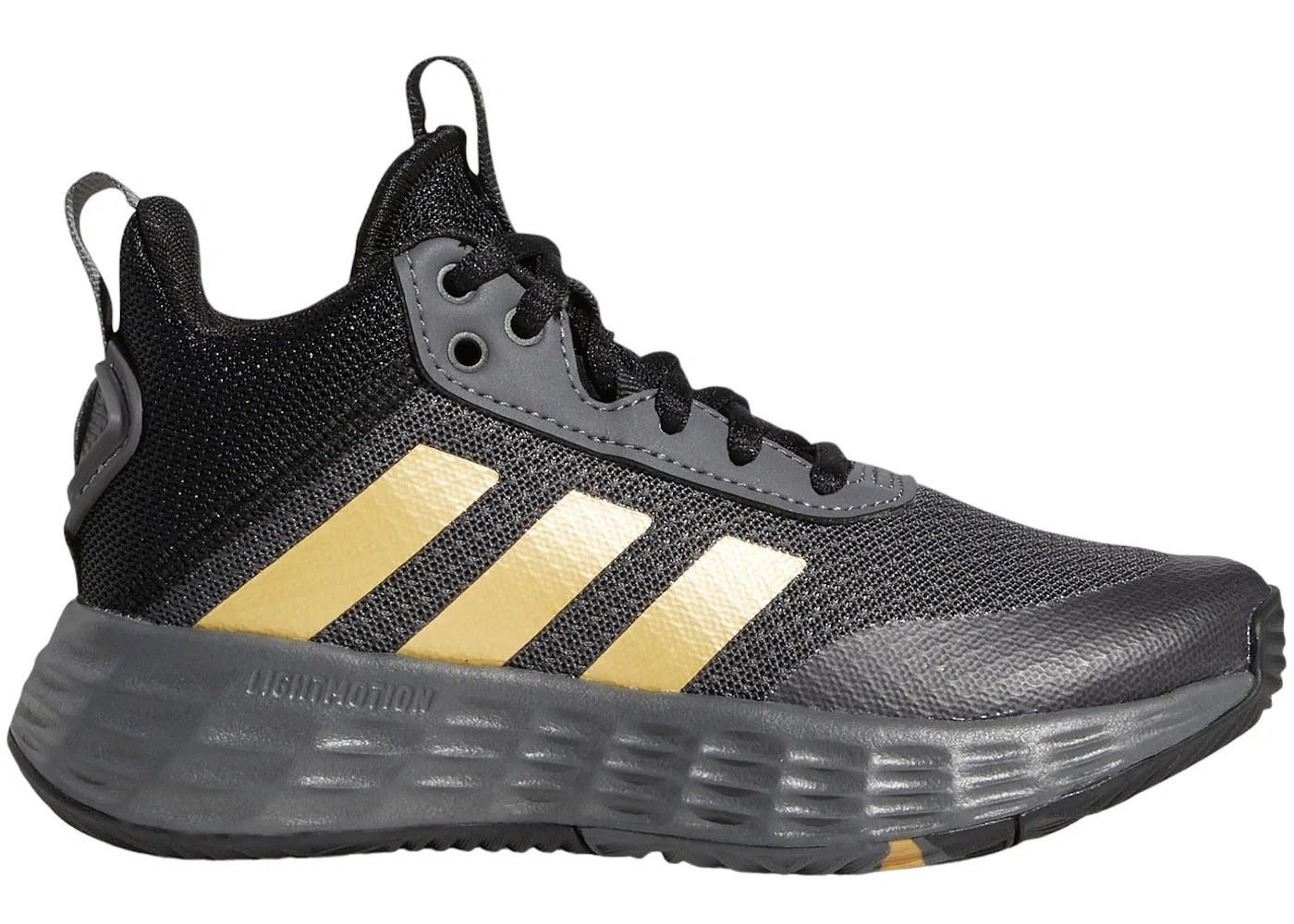 Детские кроссовки с шнуровкой Adidas Ownthegame 2.0, Grey Five/Matte Gold/Core Black