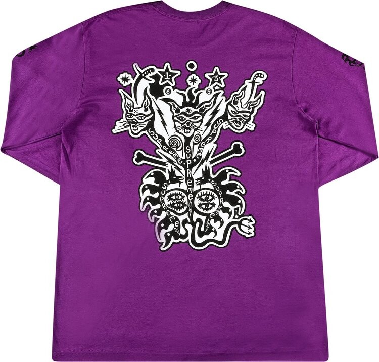 Лонгслив Supreme Clayton Patterson Long-Sleeve Tee 'Light Purple', фиолетовый — фото 3