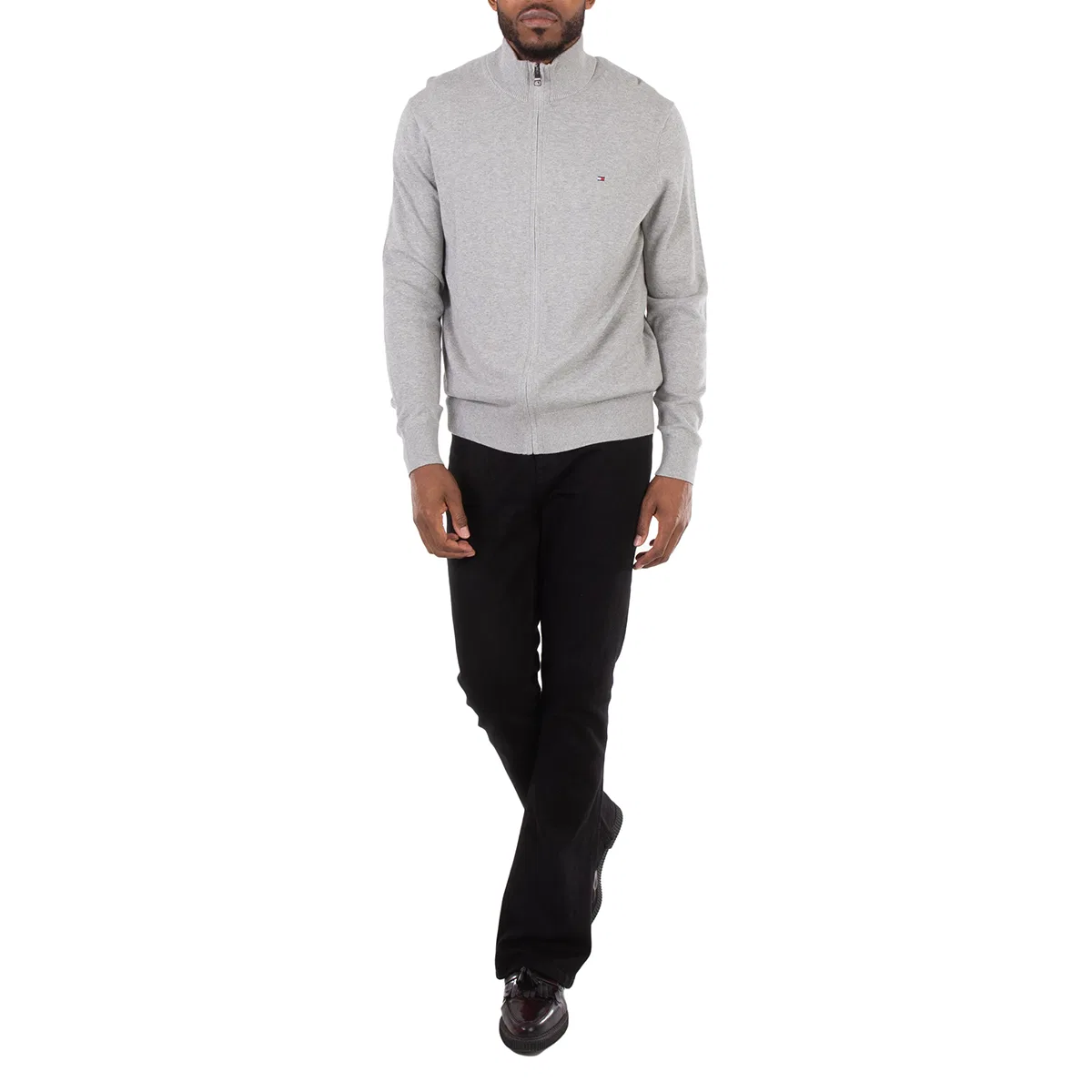 Кардиган на молнии из хлопка и кашемира Cotton Cashmere Zip-Thru Cardigan Tommy Hilfiger, Grey Heather — фото 4