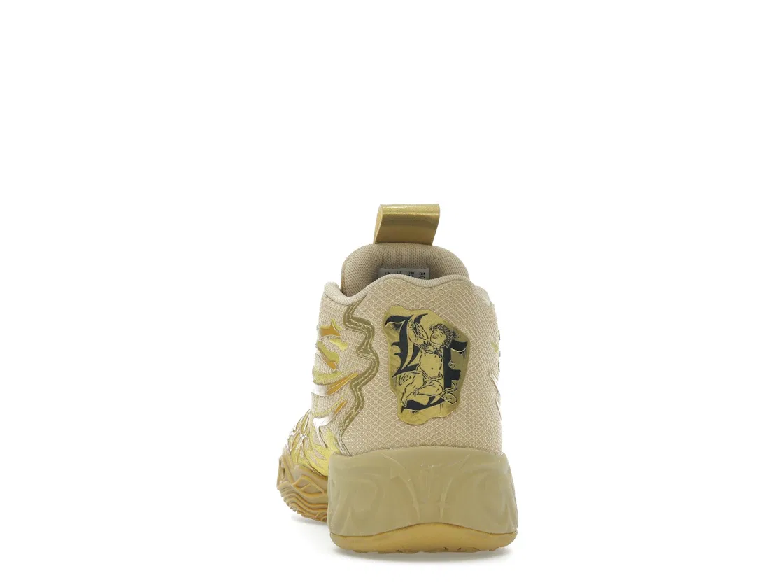 Детские кроссовки для мальчиков баскетбольные Puma LaMelo Ball MB.04 Golden Child, Gold/Black — фото 4