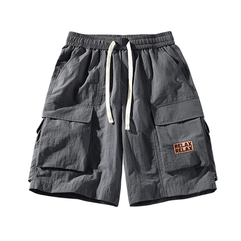 Детские шорты карго с принтом [Ice Silk Cooling]Dark Gray MINISO, Dark Gray