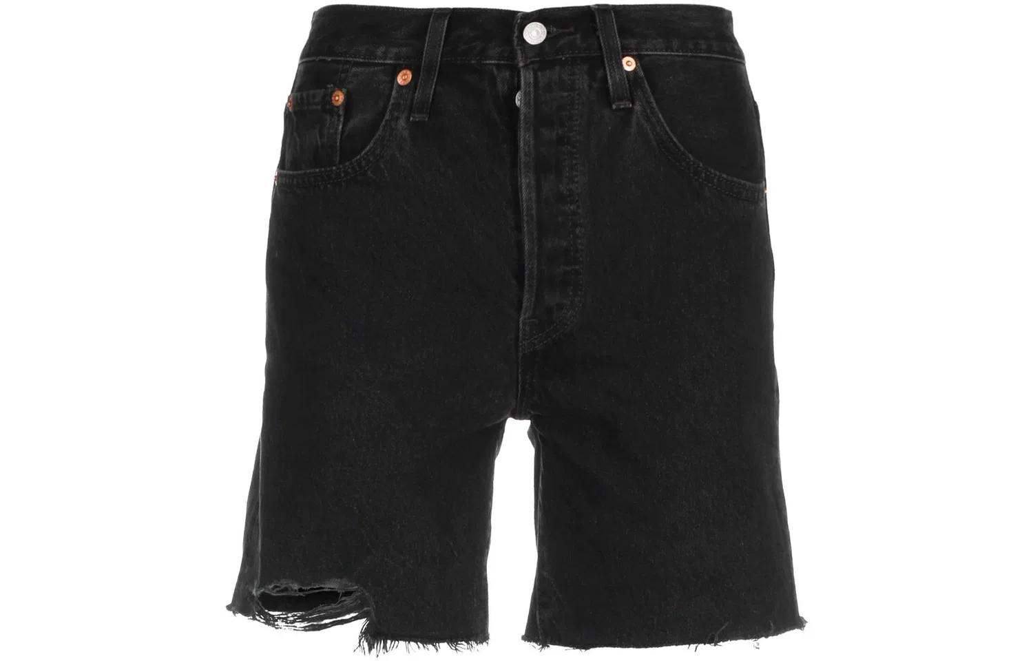 Женские джинсовые шорты с потертостями Levi's 501, Black