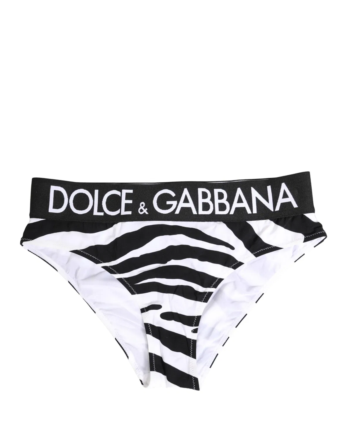 Женские трусы-слип с принтом зебры Dolce & Gabbana, Black/White — фото 2