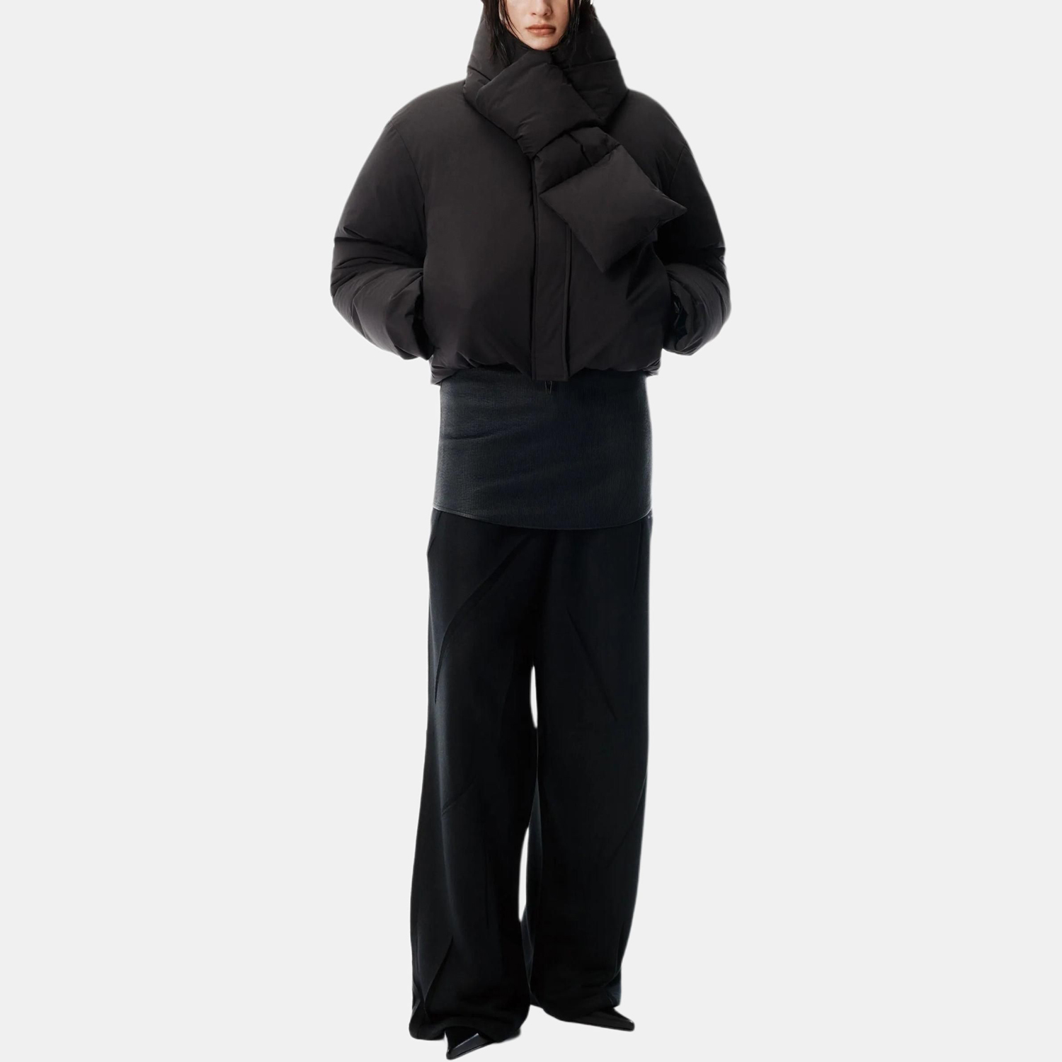 Куртка Alexander Wang  Zip Up Puffer Cropped, черный — фото 3