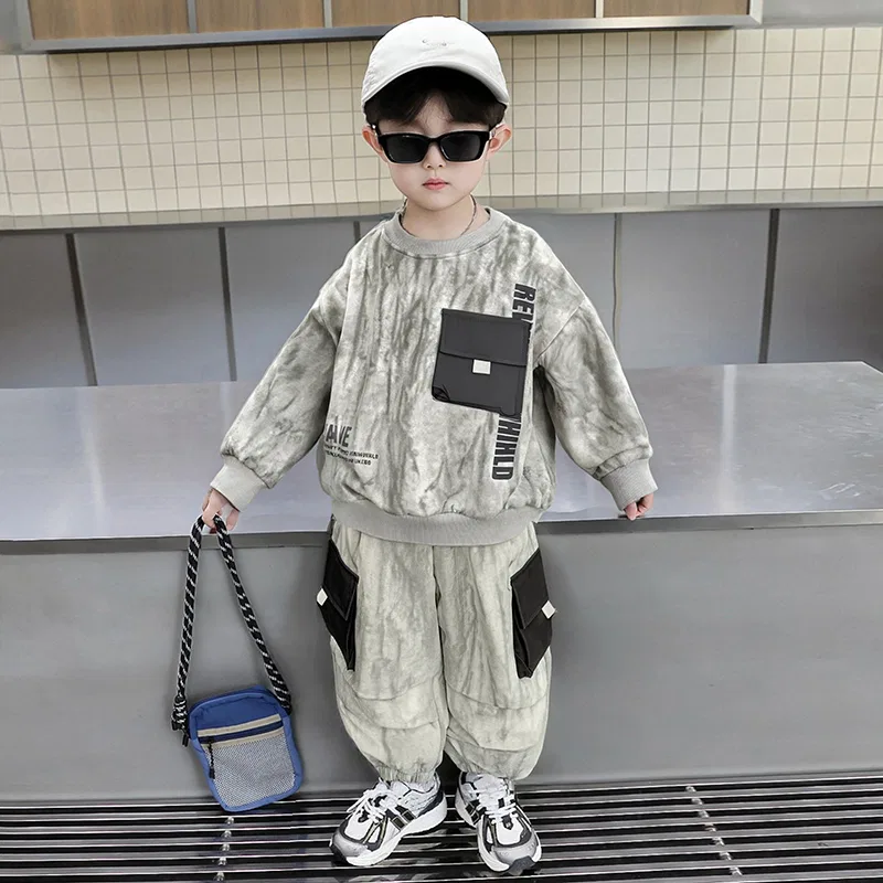 Детский спортивный комплект для мальчиков из хлопка Lanza, Beige Gray — фото 4