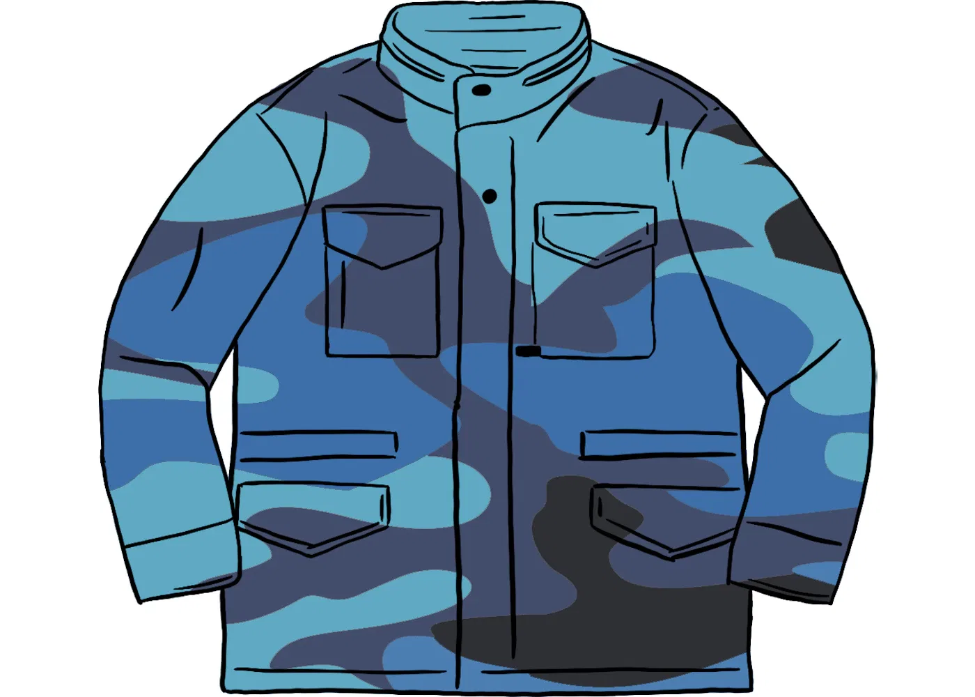 Мужская куртка M-65 с принтом Supreme Logo Camo Supreme, Blue