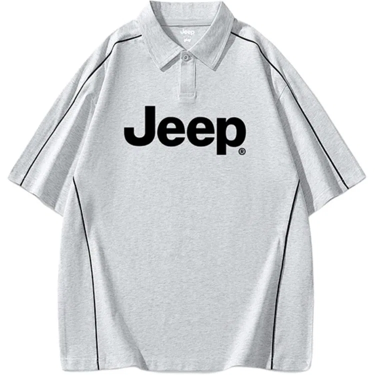 Детская футболка с воротником-поло из хлопка с эластаном Jeep, Black — фото 3