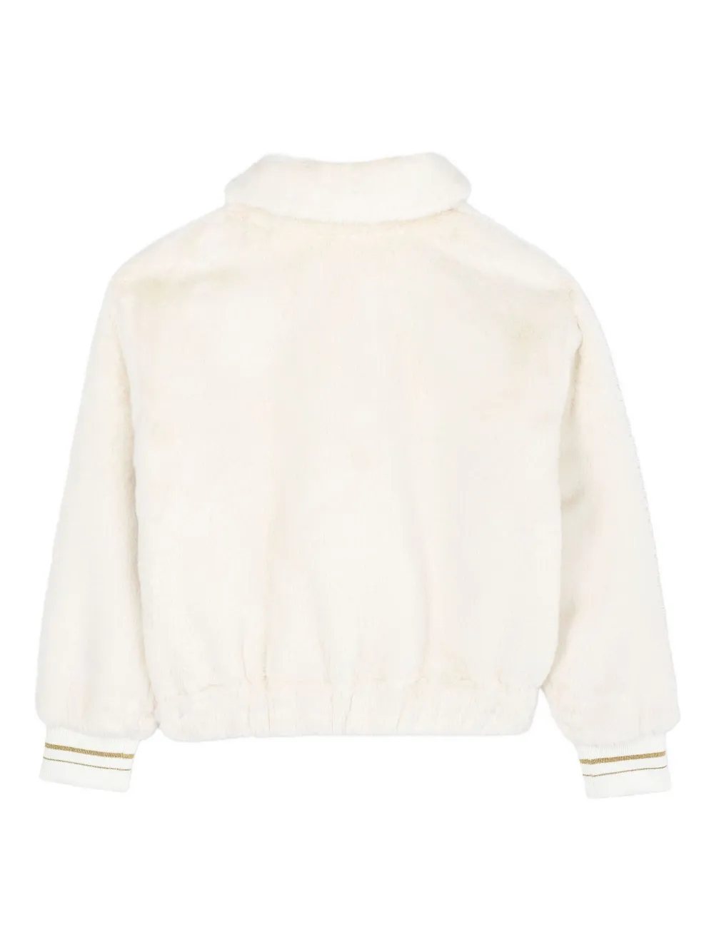Шуба из искусственного меха на молнии BOSS Kidswear, белый — фото 2