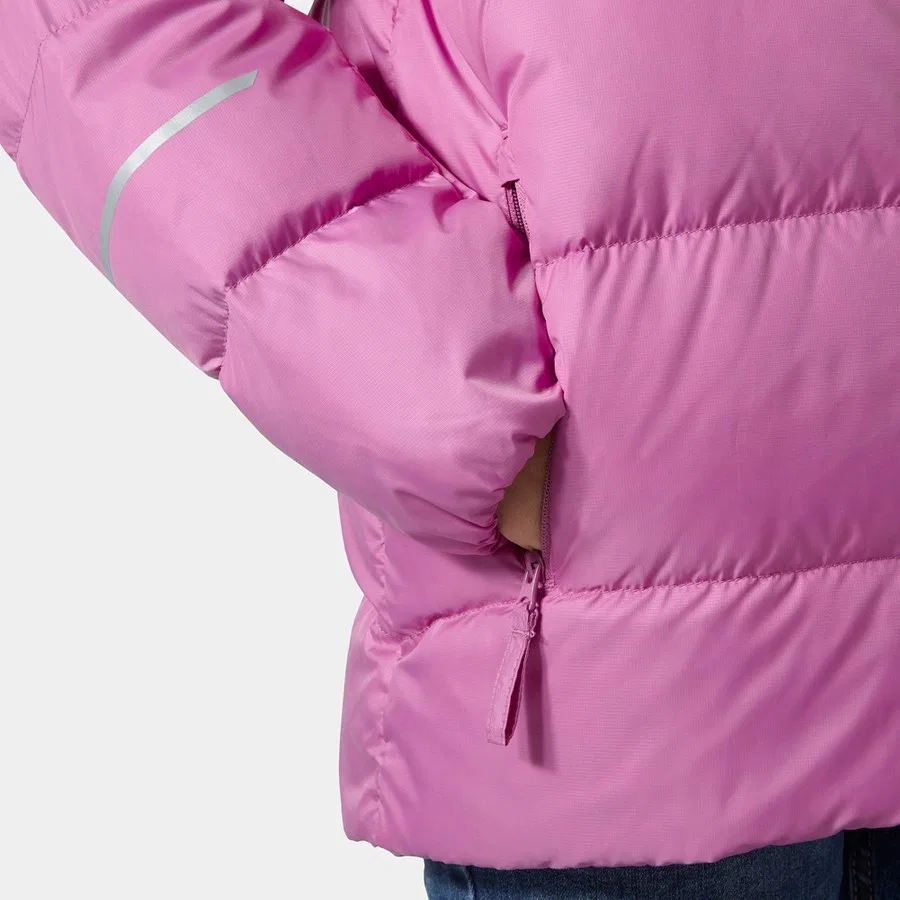 Детский пуховик с капюшоном Isfjord Down 2.0 Helly Hansen, Розовый — фото 3