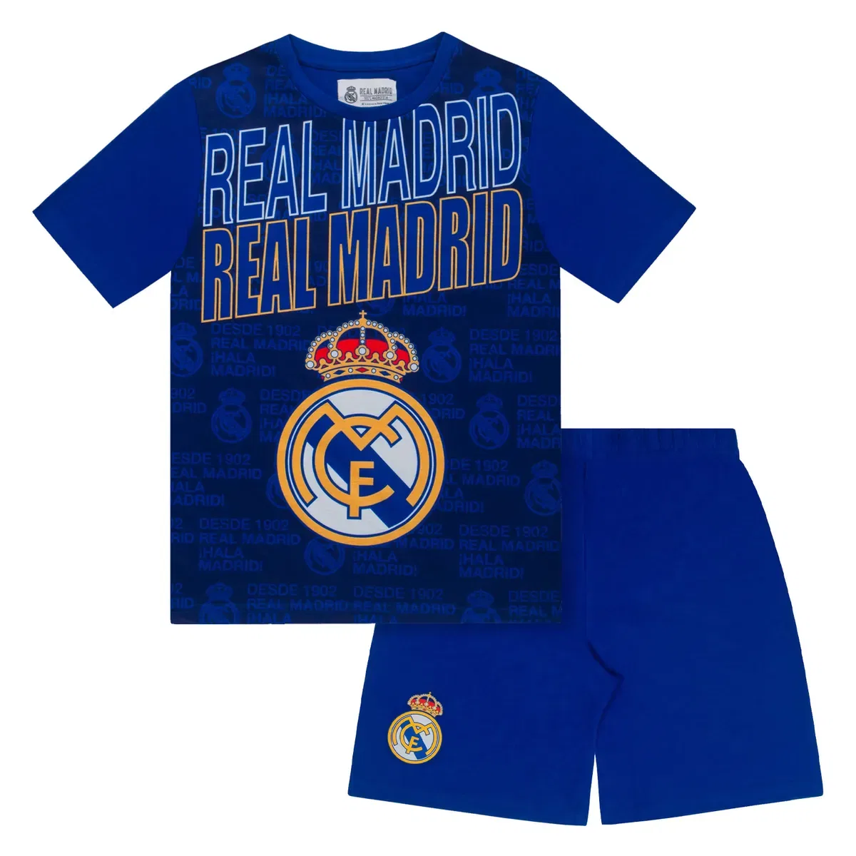 Детский комплект пижамы с коротким рукавом Real Madrid Fc, Blue