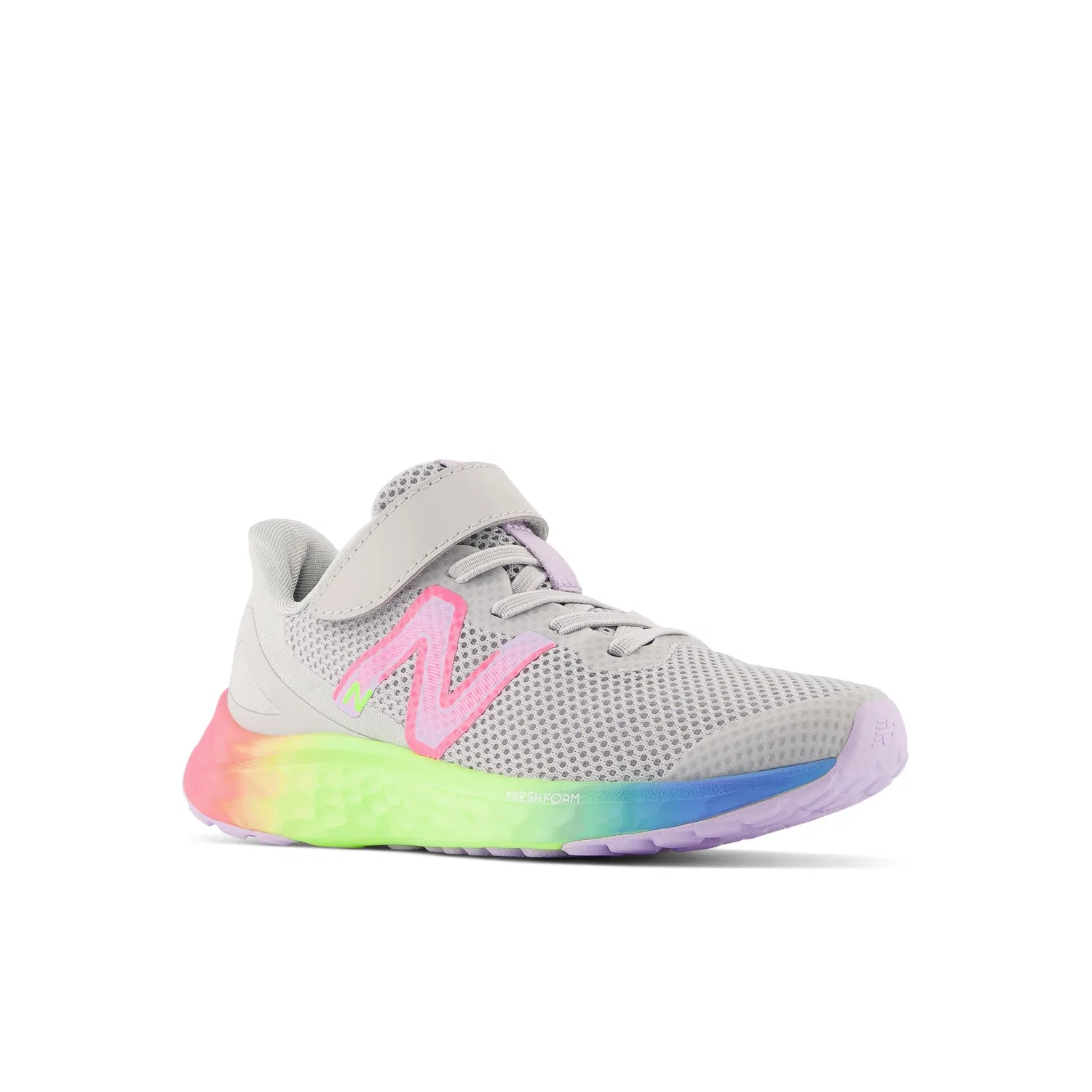 Детские кроссовки для девочек с принтом Fresh Foam Arishi V4 Bungee Lace With Hook and Loop Top Strap New Balance, Grigio — фото 3