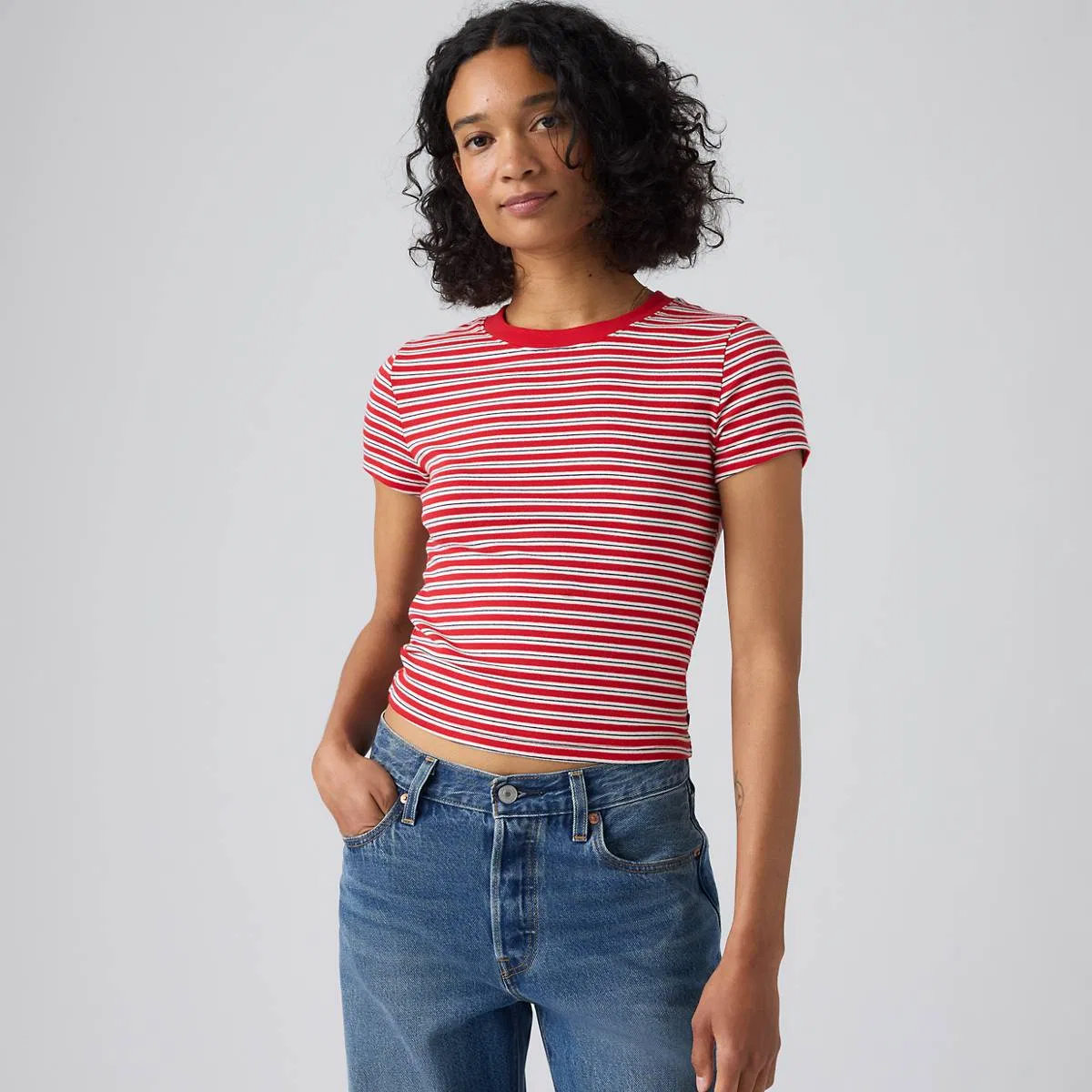 Незаменимая детская футболка Levi's, Bliss Stripe True Red - Red
