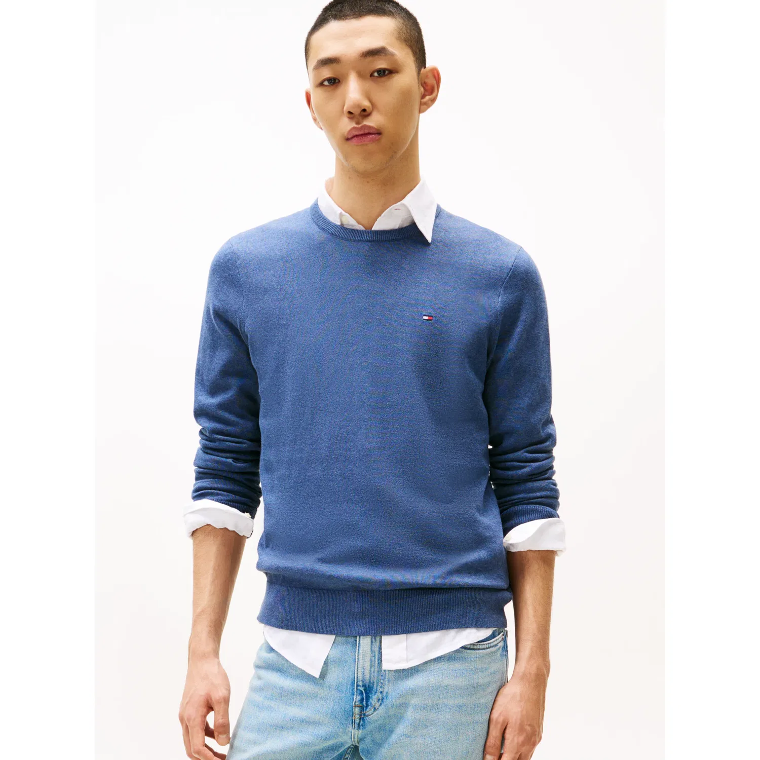 Мужской свитшот с круглым вырезом Essential Cotton Tommy Hilfiger, Aegean Sea Heather