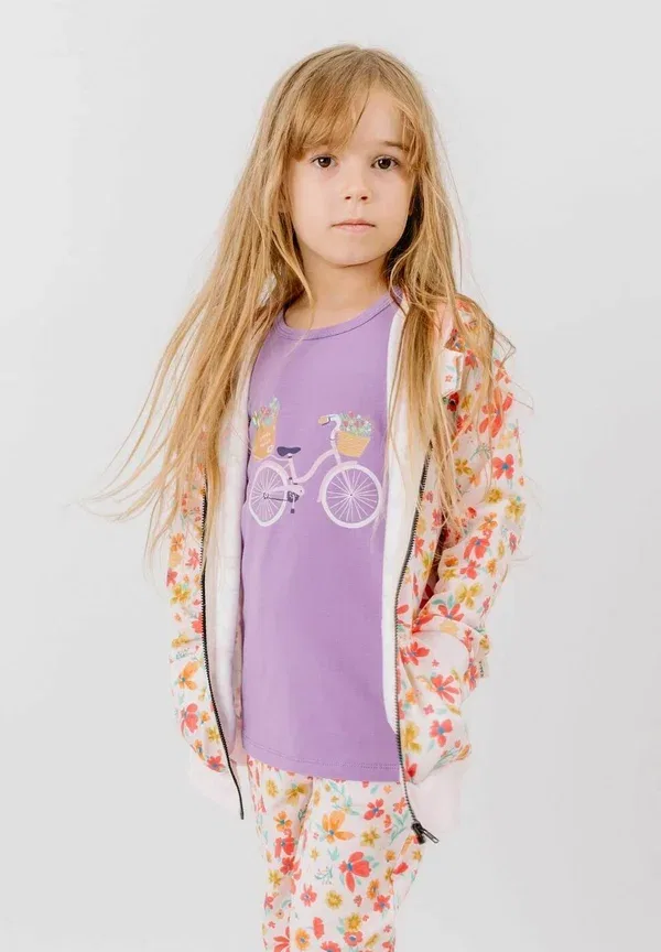 Футболка с принтом Flower garden T-shirt Walkiddy, розовый